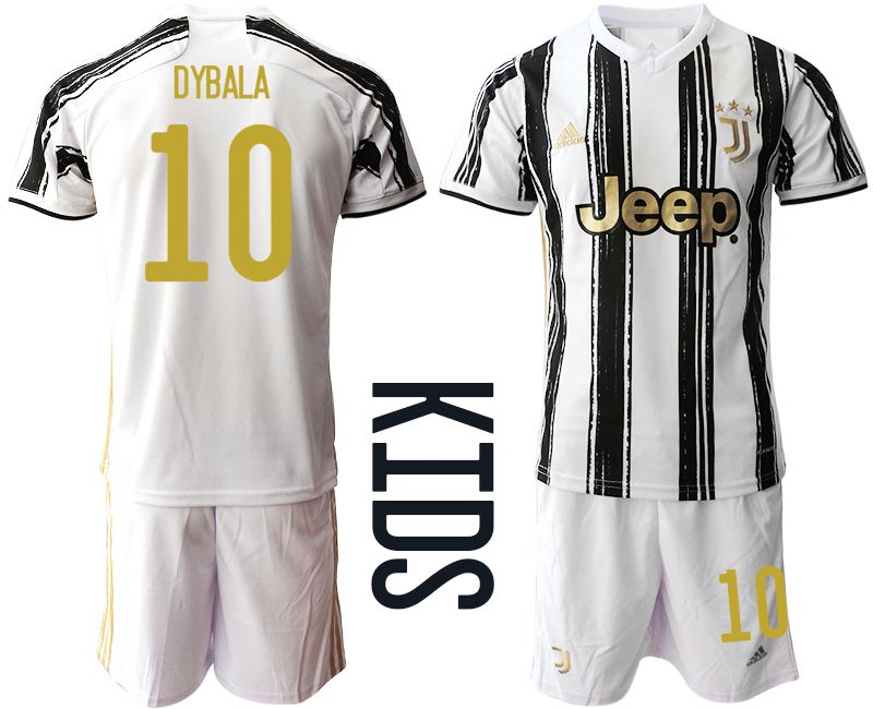 Youth 2020-2021 club Juventus home #10 white Soccer Jerseys